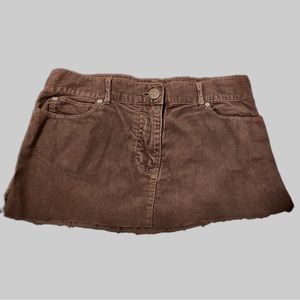 Brown Corduroy Mini Skirt